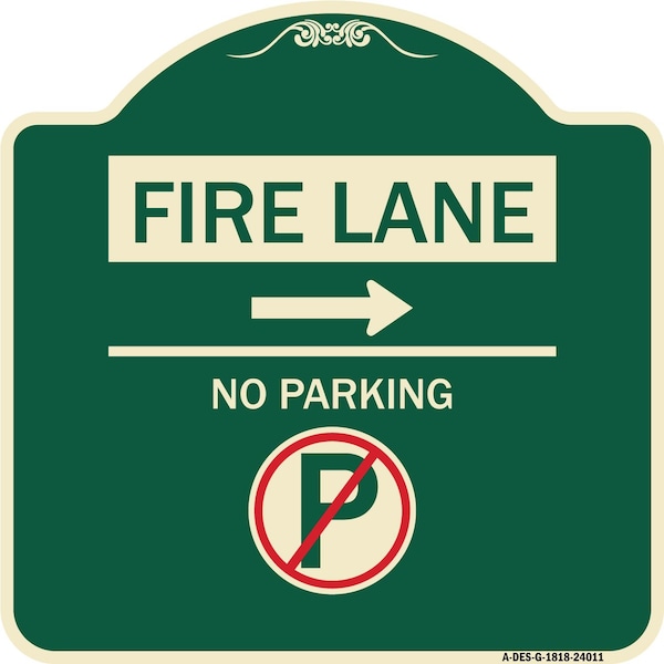 Signmission Fire Lane No Parking Heavy-Gauge Aluminum Architectural Sign, 18" x 18", G-1818-24011 A-DES-G-1818-24011 - main